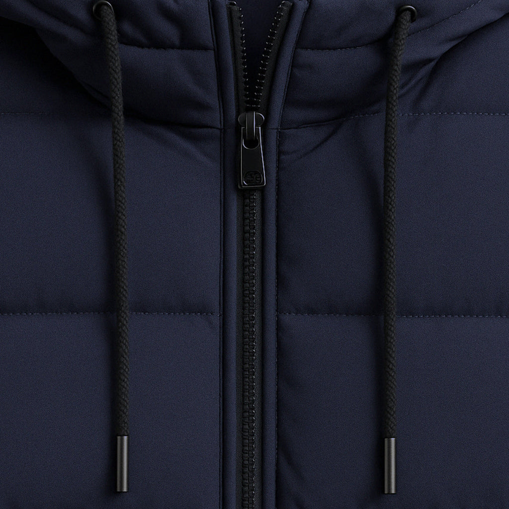 Waterproof Men's Puffer Jacket - Warm Hooded Winter Coat