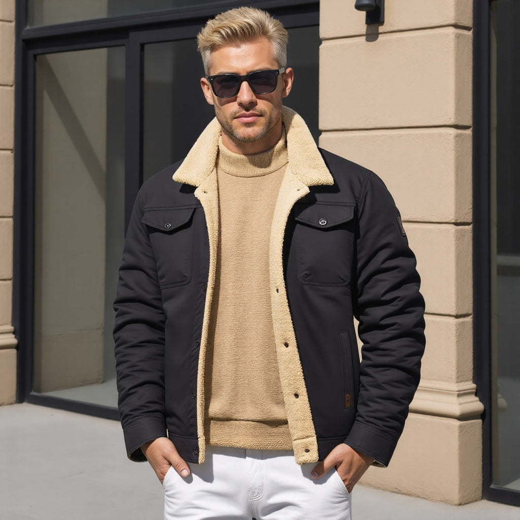 Warm Fleece Lined Men's Coat