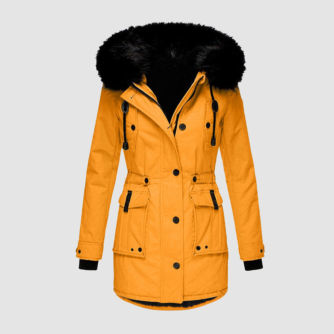 Warm Fur Trimmed Hooded Parka Coat