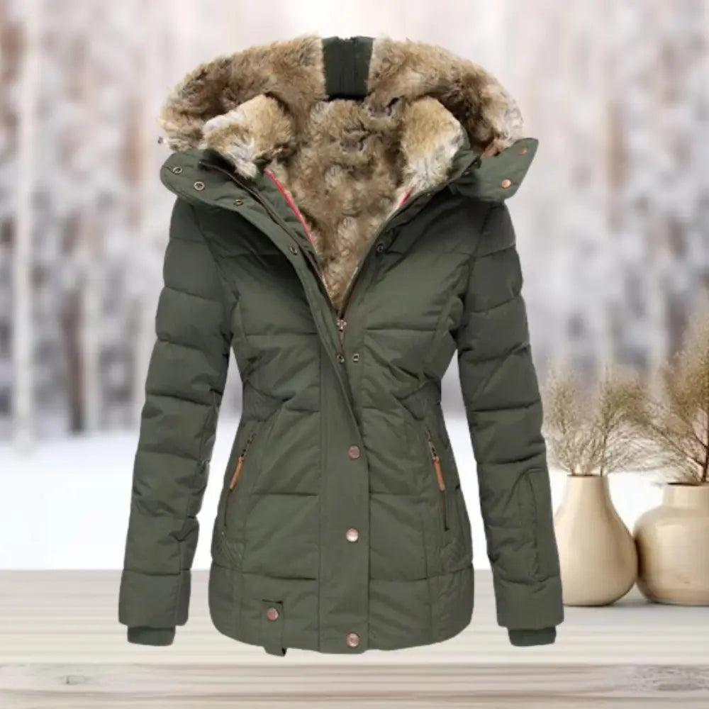 Slim Down Filled Women's Parka - Warm Winter Puffer Coat