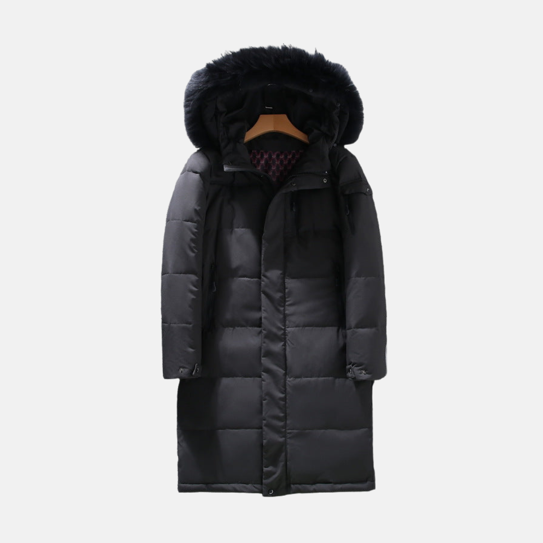 Casual Fit Down Jacket | Fur Hooded Puffer Coat