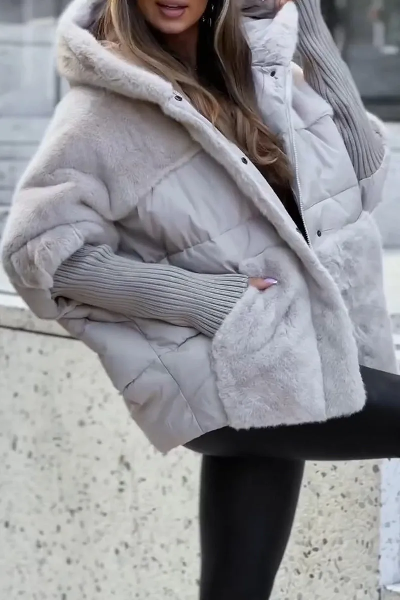 Fashionable Insulated Hooded Parka Coat