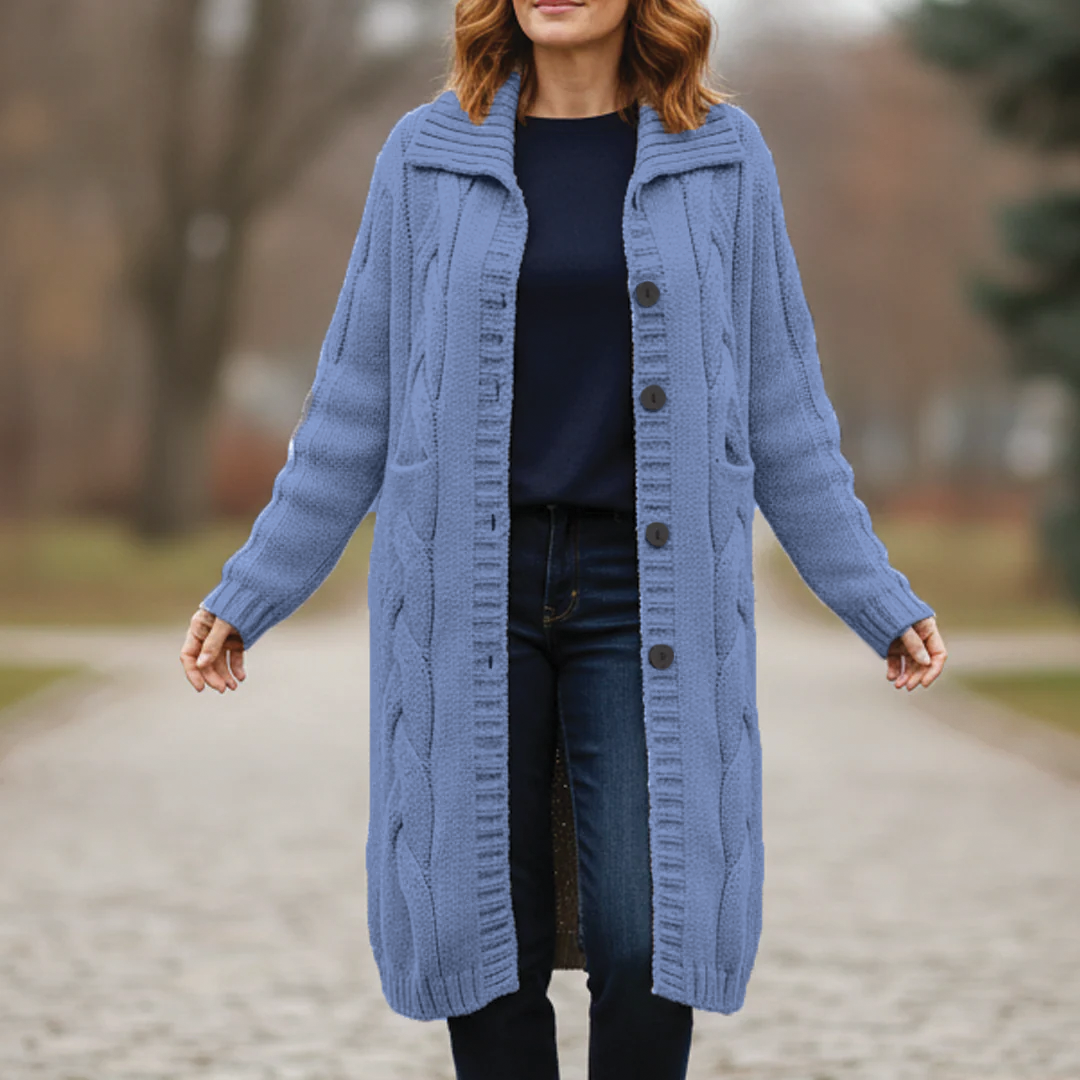 Warm Cable Knit Winter Coat