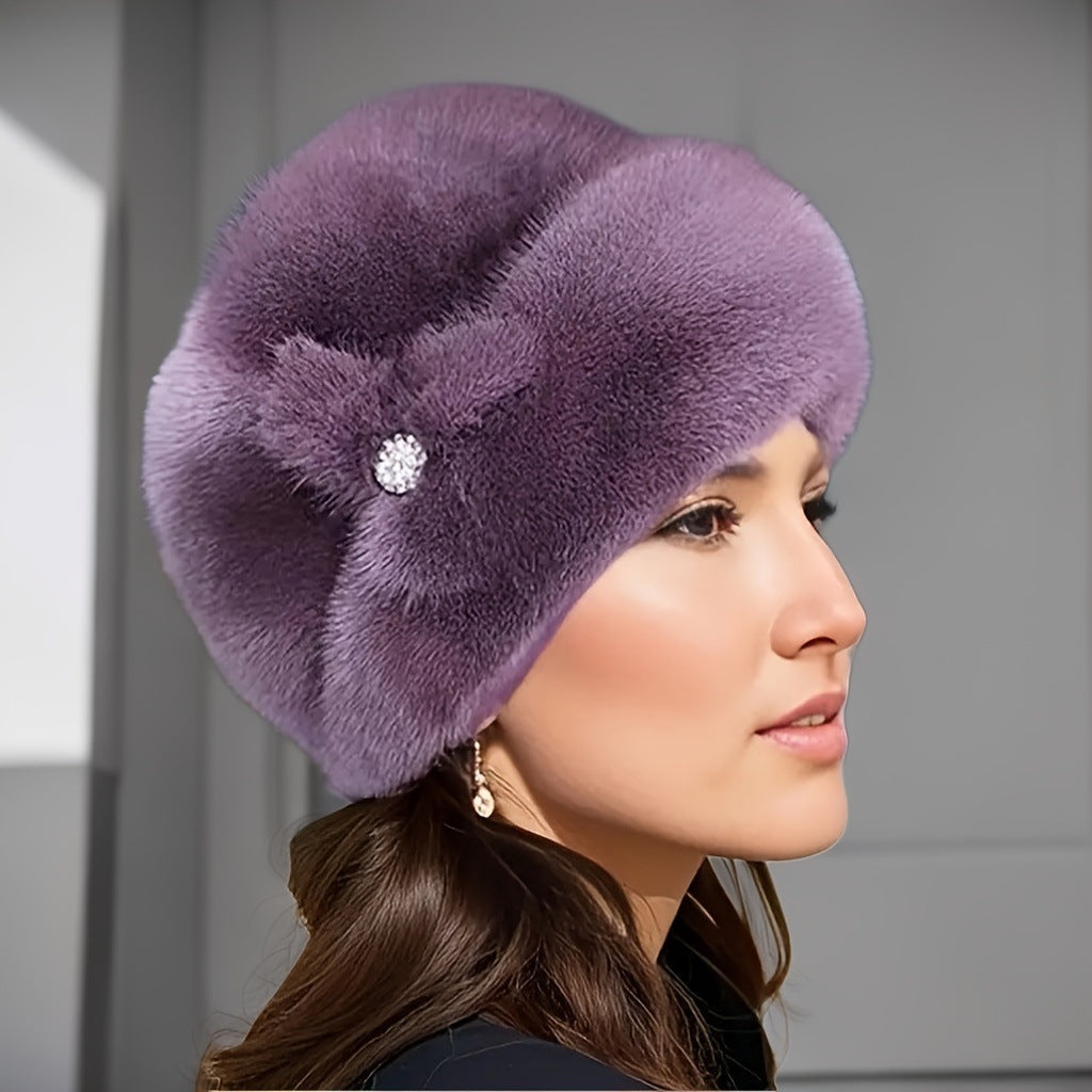 Luxury Faux Mink Grandma Hat - Warm & Chic