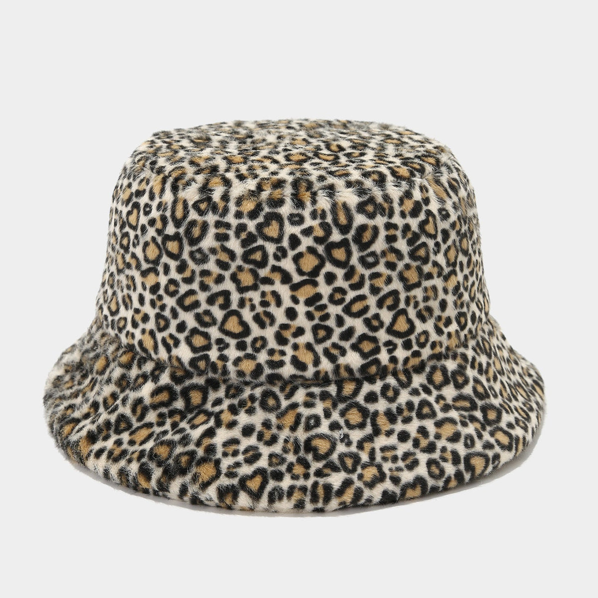 Leopard Plush Fisherman Hat - Cozy Winter Street Style