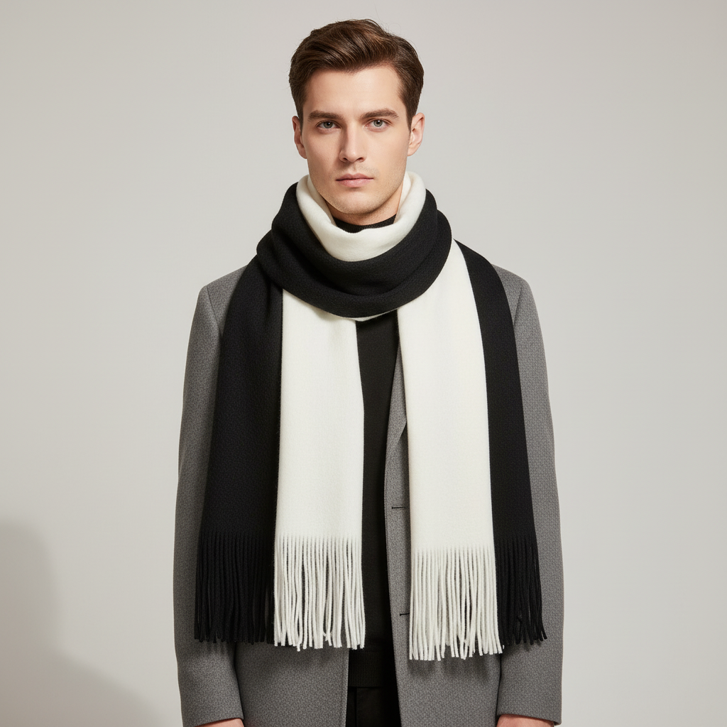 Soft Fringed Cashmere Winter Scarf