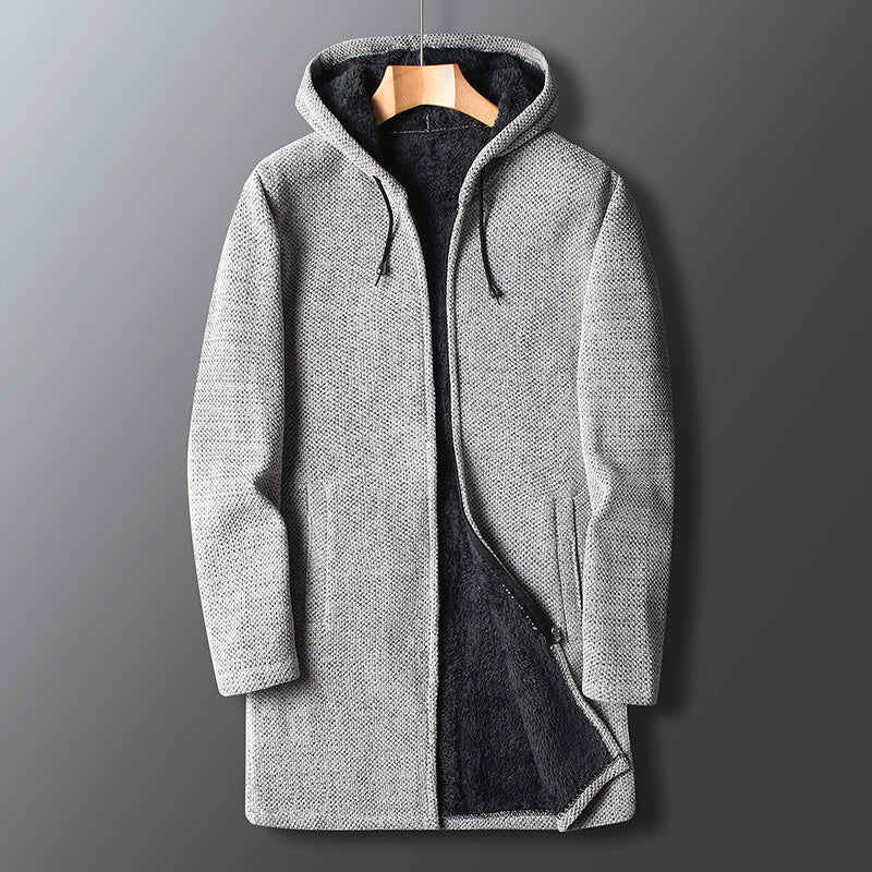 Comfortable Men's Long Hooded Winter Coat