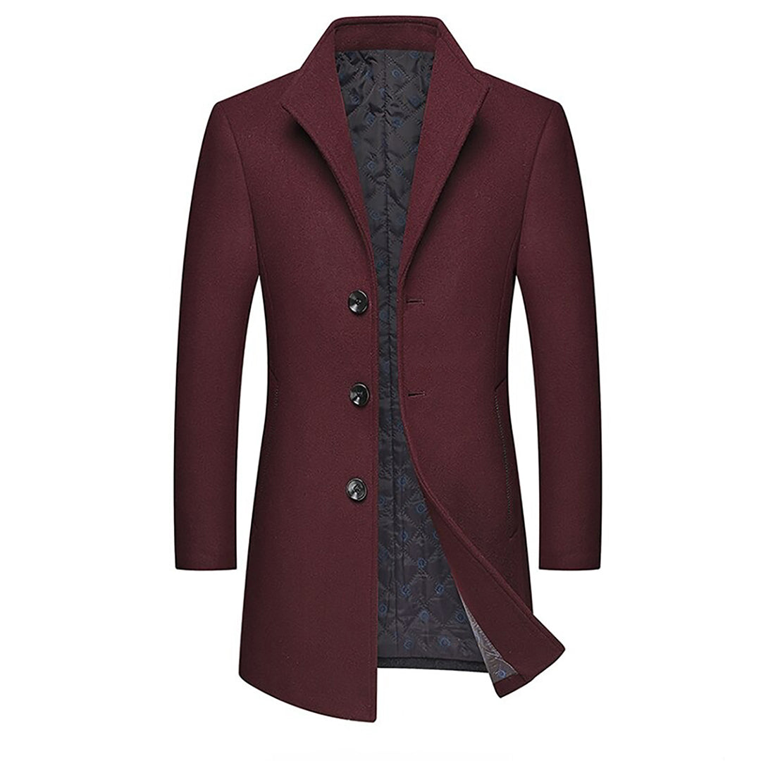 Warm Quilted Classic Fit Wool Coat