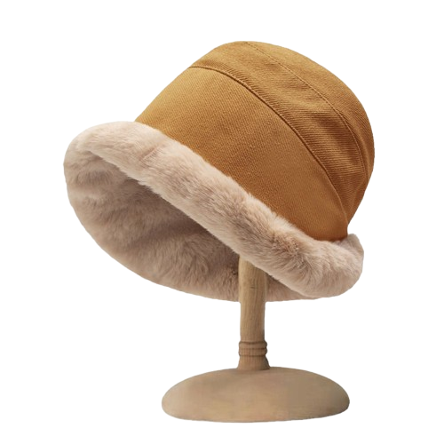 Pandaize All-Season Fleece-Lined Sheepskin Wide Brim Hat – Cozy, Versatile, Stylish