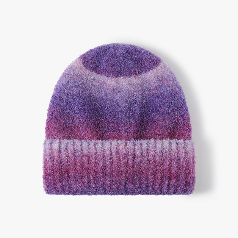 Pandaize Gradient Color Warm Fleece Outdoor Knit Hat - Stylish and Versatile