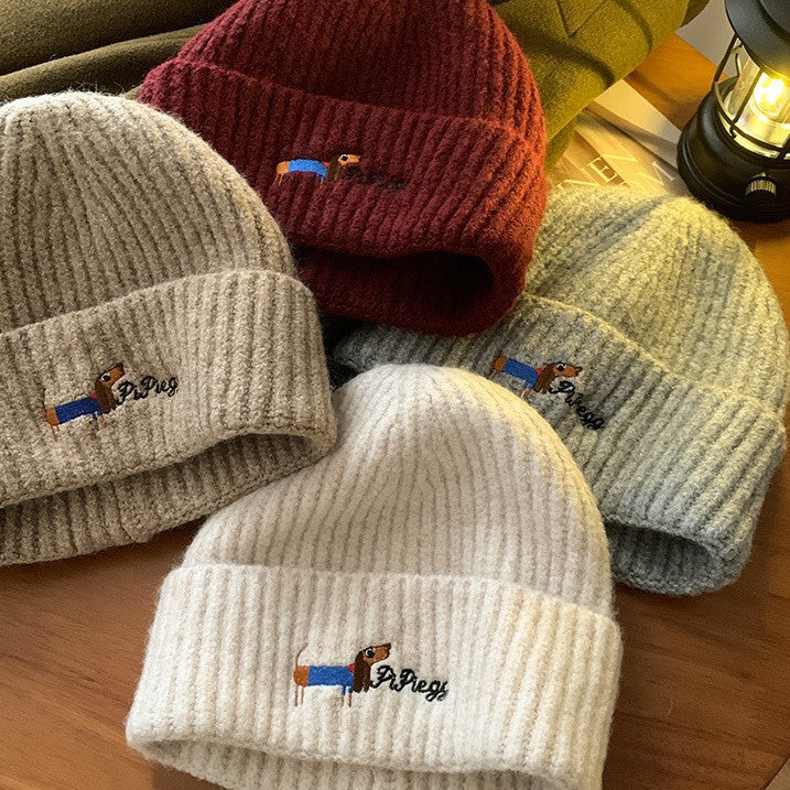 Vintage Animal Embroidered Hat - Winter Windproof Ear Protection Cotton Cap - Unisex Cold Weather Outdoor Beanie