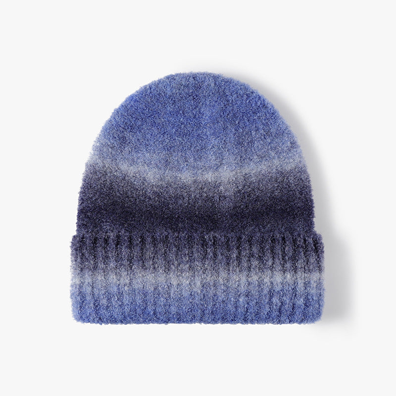 Pandaize Gradient Color Warm Fleece Outdoor Knit Hat - Stylish and Versatile