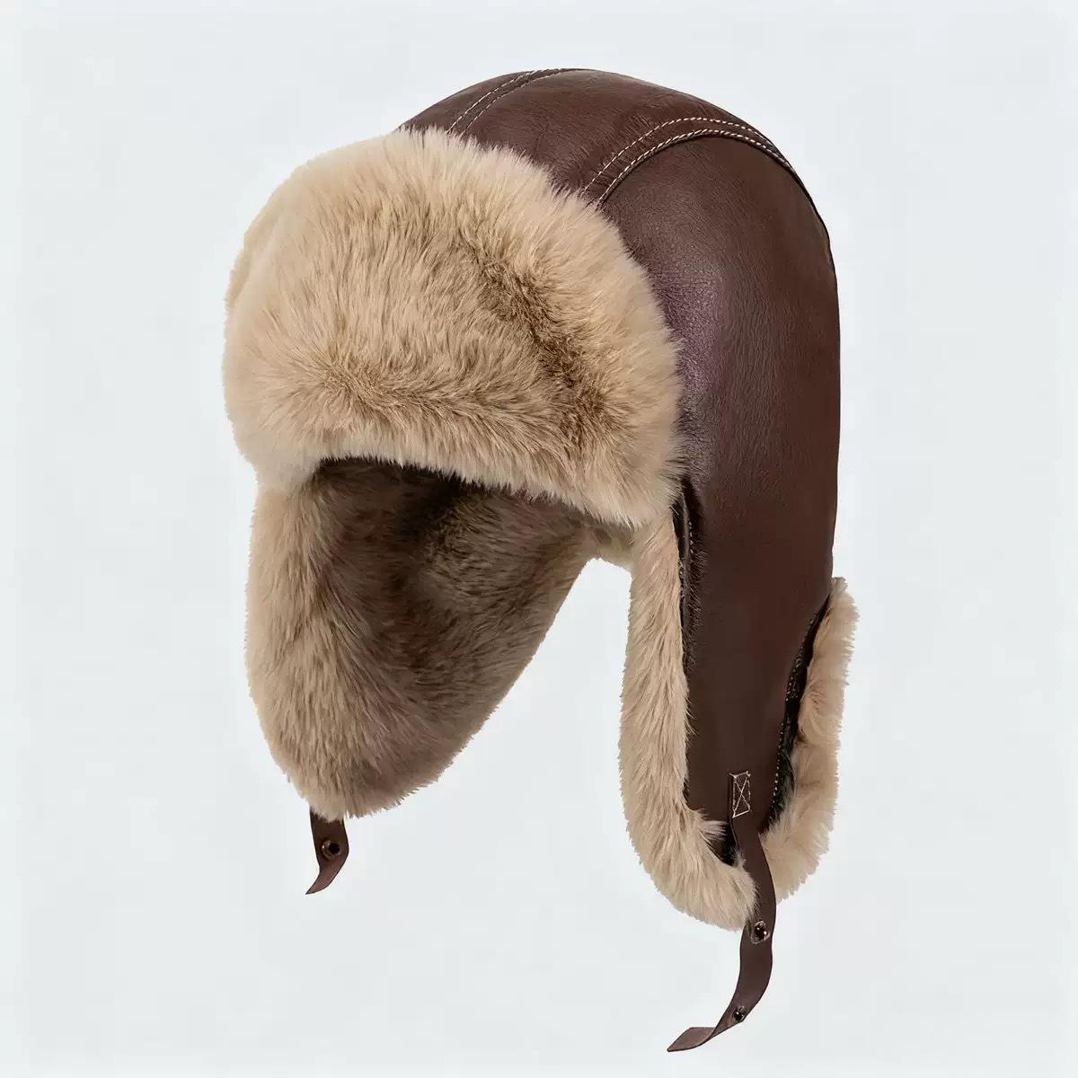 Unisex Winter Thermal Riding Hat - Windproof Ski Beanie with Ear & Neck Protection - Fleece Lined Cold Weather Cap