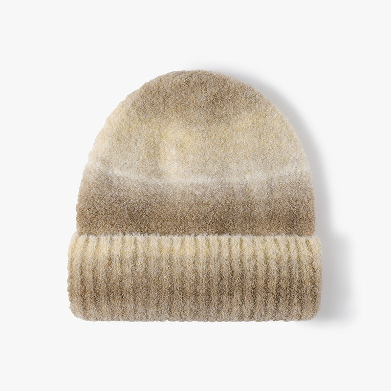 Pandaize Gradient Color Warm Fleece Outdoor Knit Hat - Stylish and Versatile