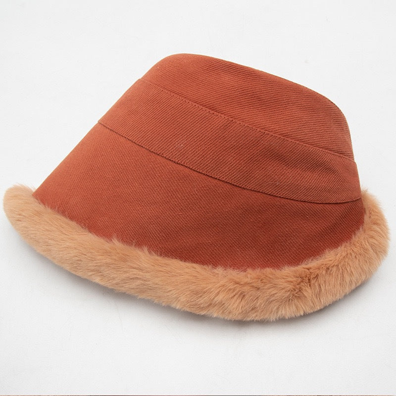 Pandaize Women's Plush Trim Winter Bucket Hat – Cozy, Ear-Protecting, Versatile Cold-Weather Hat