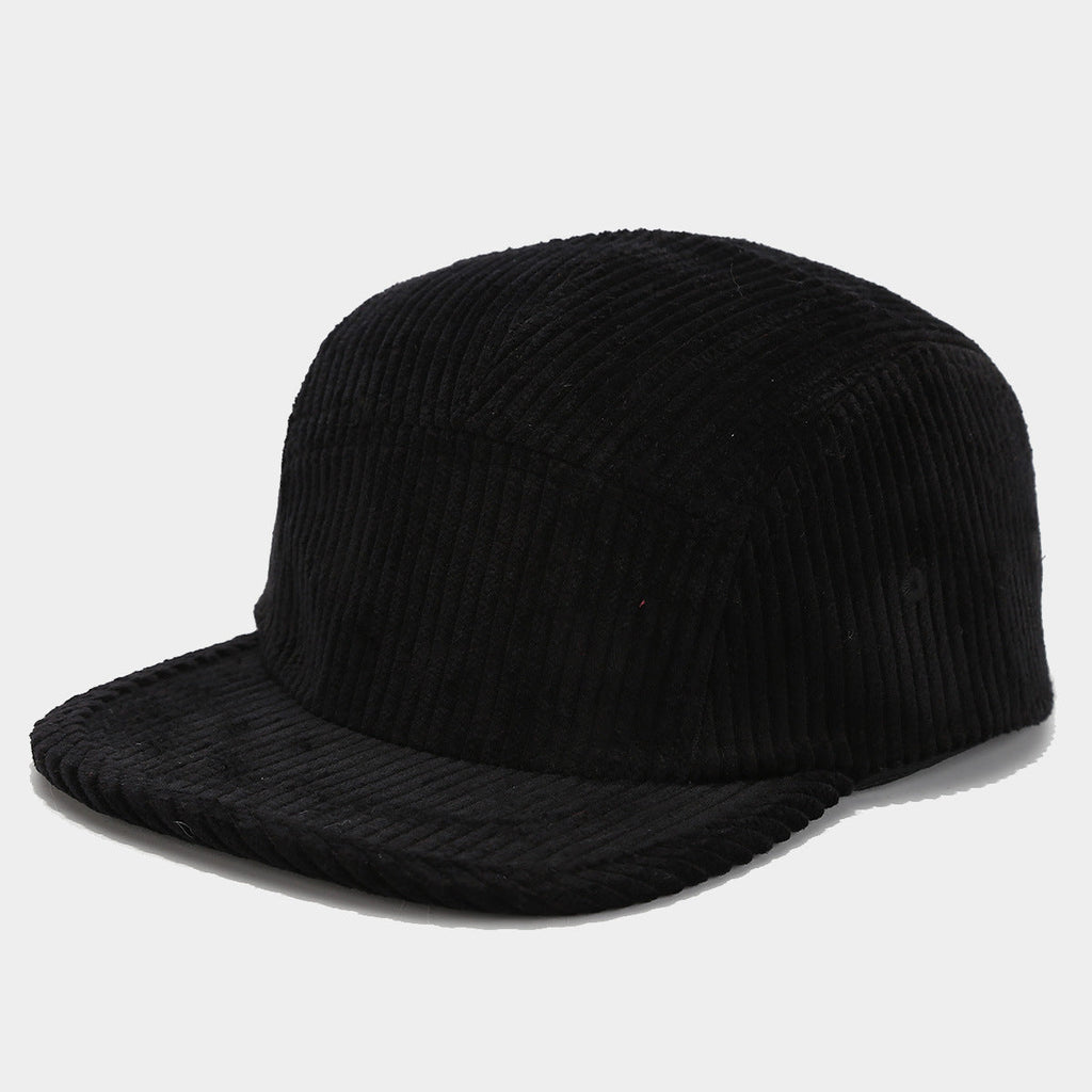 Retro 5-Panel Corduroy Cap – Solid Color, Unisex Fall & Winter Streetwear Hat