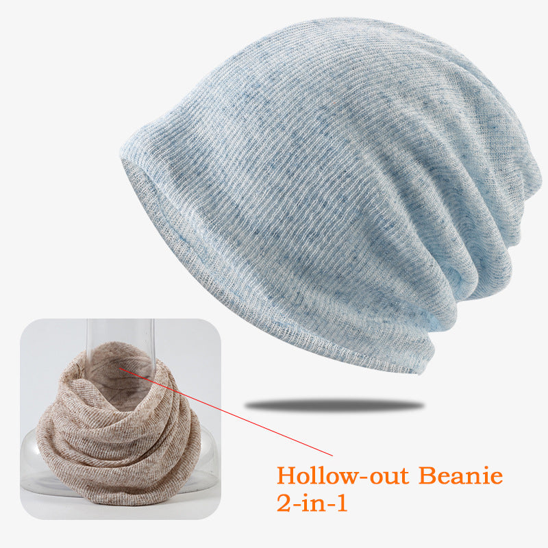 Pandaize Summer Breathable Hollow-out Slouchy Beanie | 2-in-1 Beanie & Neck Warmer