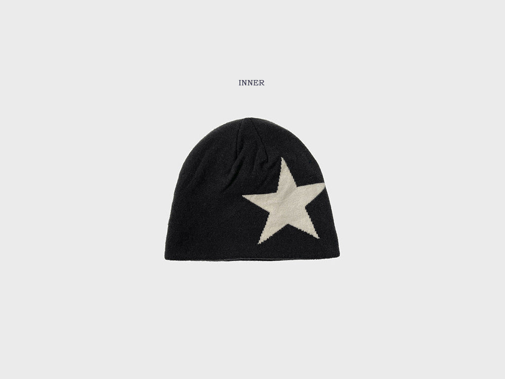 Pandaize Reversible Knit Beanie – Unisex Letter Jacquard Winter Hat, Hip-Hop Skateboard Style, Warm & Soft Cap with Ear Protection