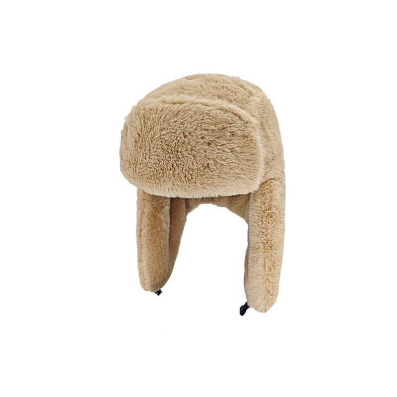 Winter New Arrival Cotton Hat for Outdoor Cycling - Windproof, Thickened with Rabbit Fur Ear Protection, Cozy Northeastern Style Hat