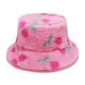 Pink Cherry Fisherman Hat - Cozy Winter Beanie