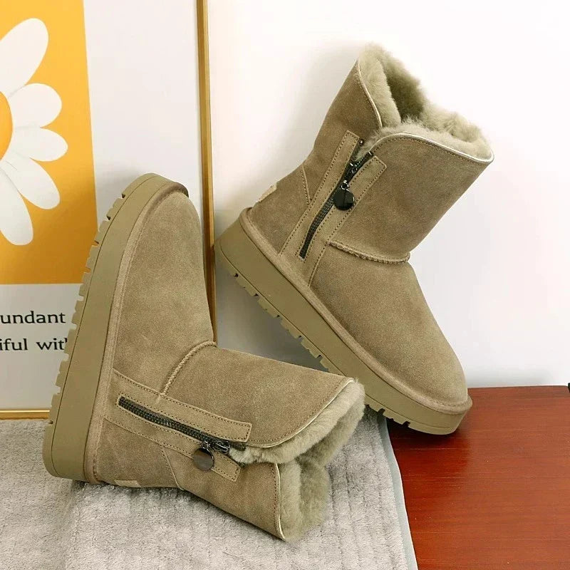 Warm Waterproof Mid Calf Snow Boots