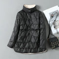 Warm Padded Down Coat with Button Pockets