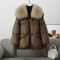 Relaxed Fit Quilted Parka Jacket with Faux Fur Trim