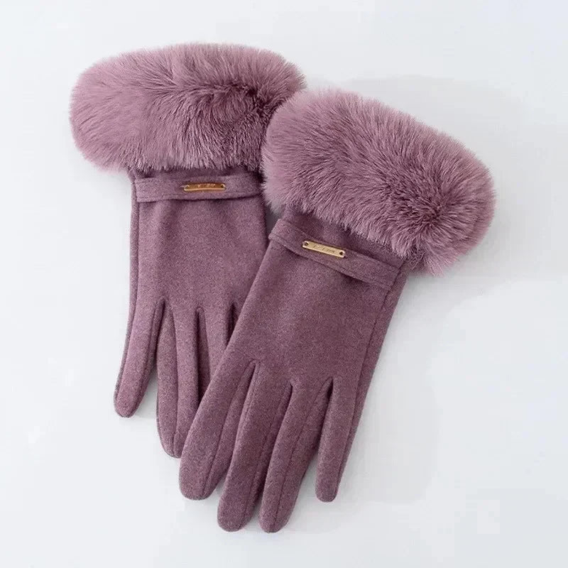 Warm Faux Fur Lined Women's Winter Gloves