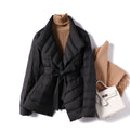 Warm Quilted Down Peplum Hem Jacket