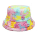 Tie-Dye Fur Fisherman Hat - Warm Ear Protection