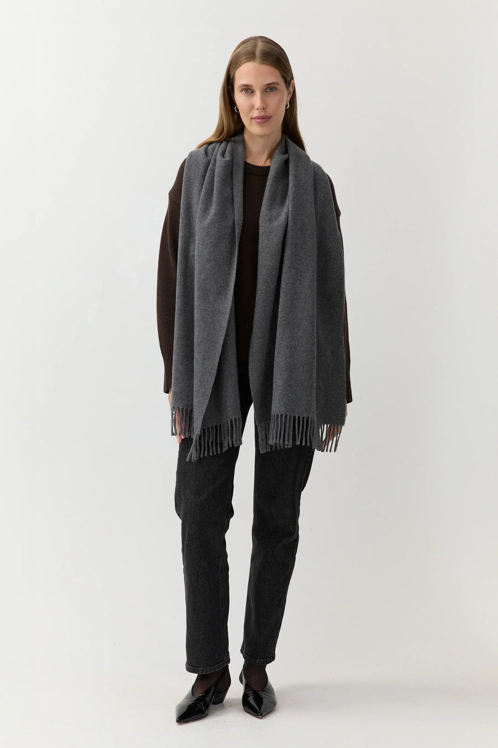 Woven Scarf Medium Grey