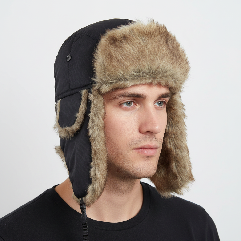 Warm Fleece Trapper Hat with Earflaps