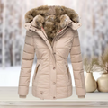 Waterproof Women's Parka Coat with Faux Fur Hood