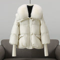 Warm Quilted Puffer Coat with Fur Trim