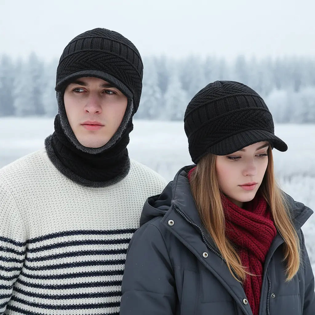Cold Weather Beanie with Face Mask