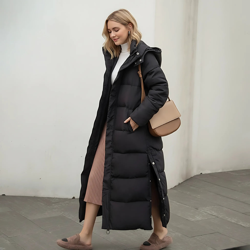 Women's Warm Puffer Coat - Long Quilted Parka Jacket
