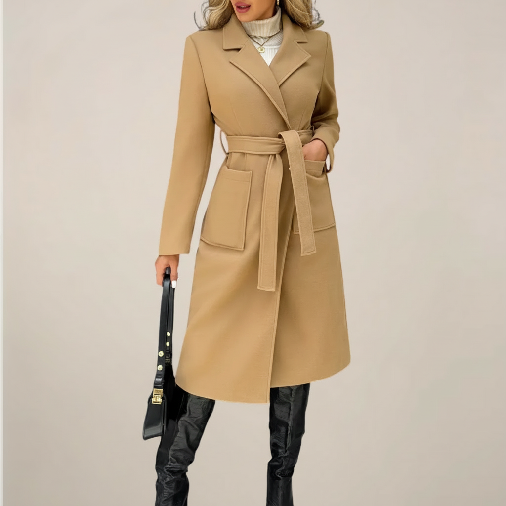 Warm Waterproof Belted Winter Coat