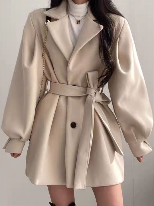 Elegant Ruffle Waistcoat Winter Coat