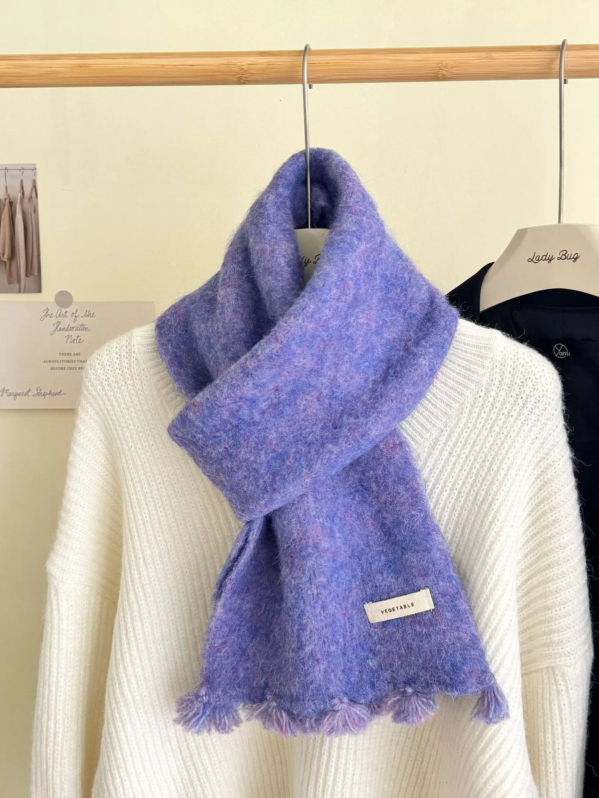 Wool Tassel Knitted Scarf