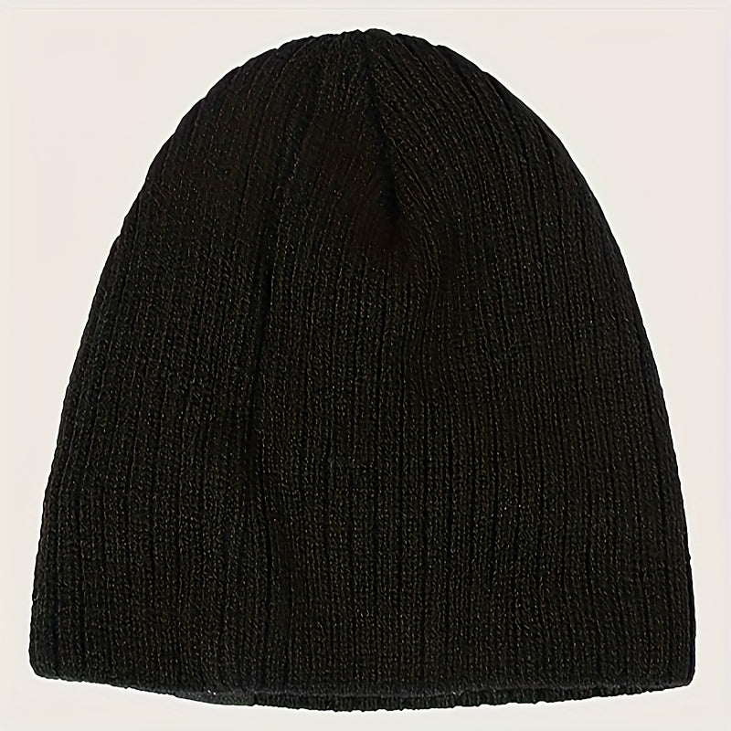 "Pandaize Snowflake Patched Winter Knit Hat: Fleece-lined Windproof Thermal Beanie"