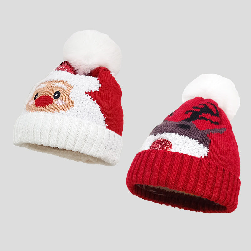 Cozy Christmas Knit Hats: Santa, Elk & Snowman