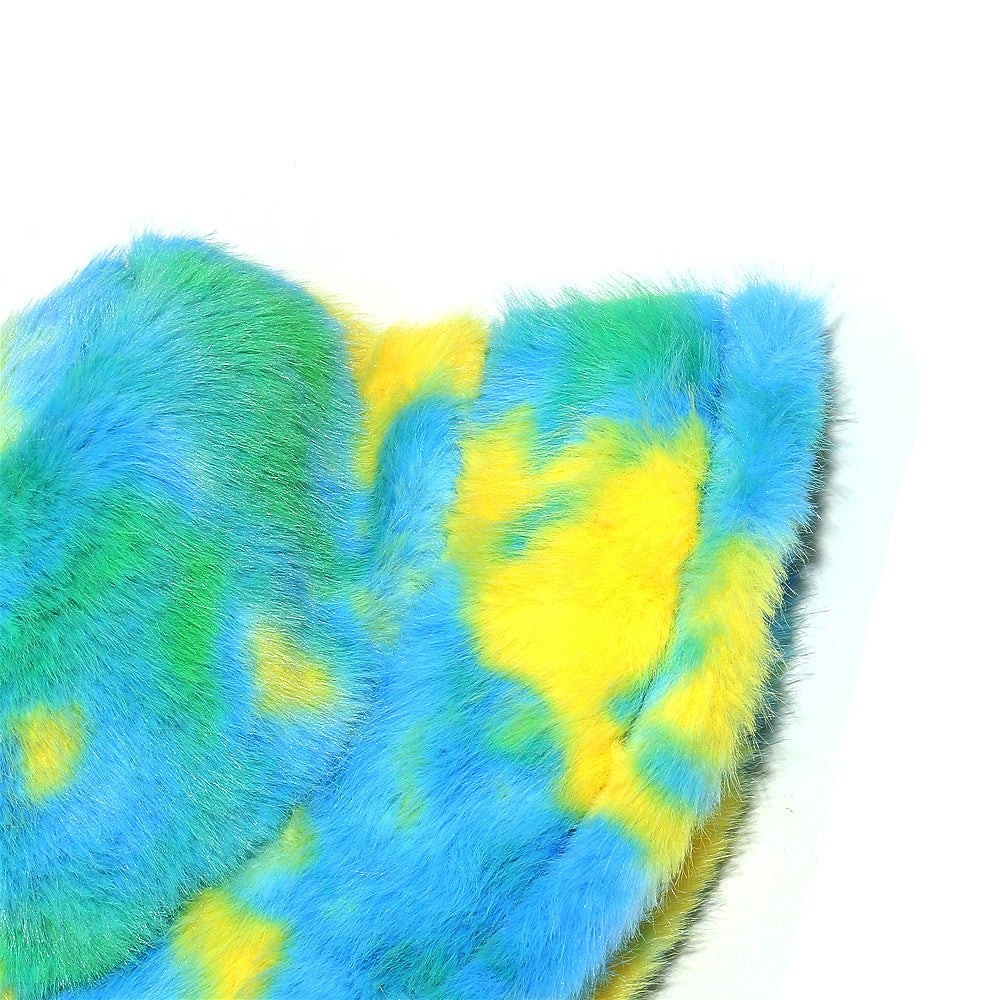 Tie-Dye Fur Fisherman Hat - Warm Ear Protection