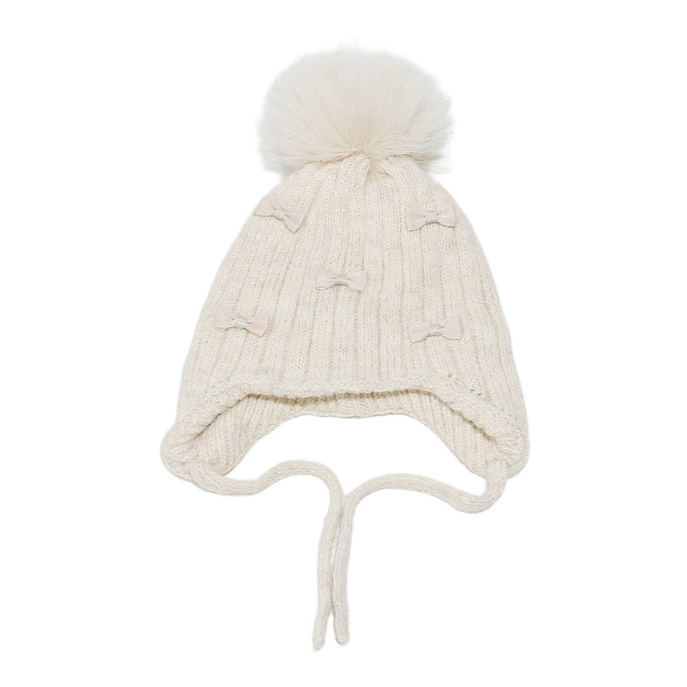 Girls' Bow Earflap Knit Hat - Cozy Winter Style