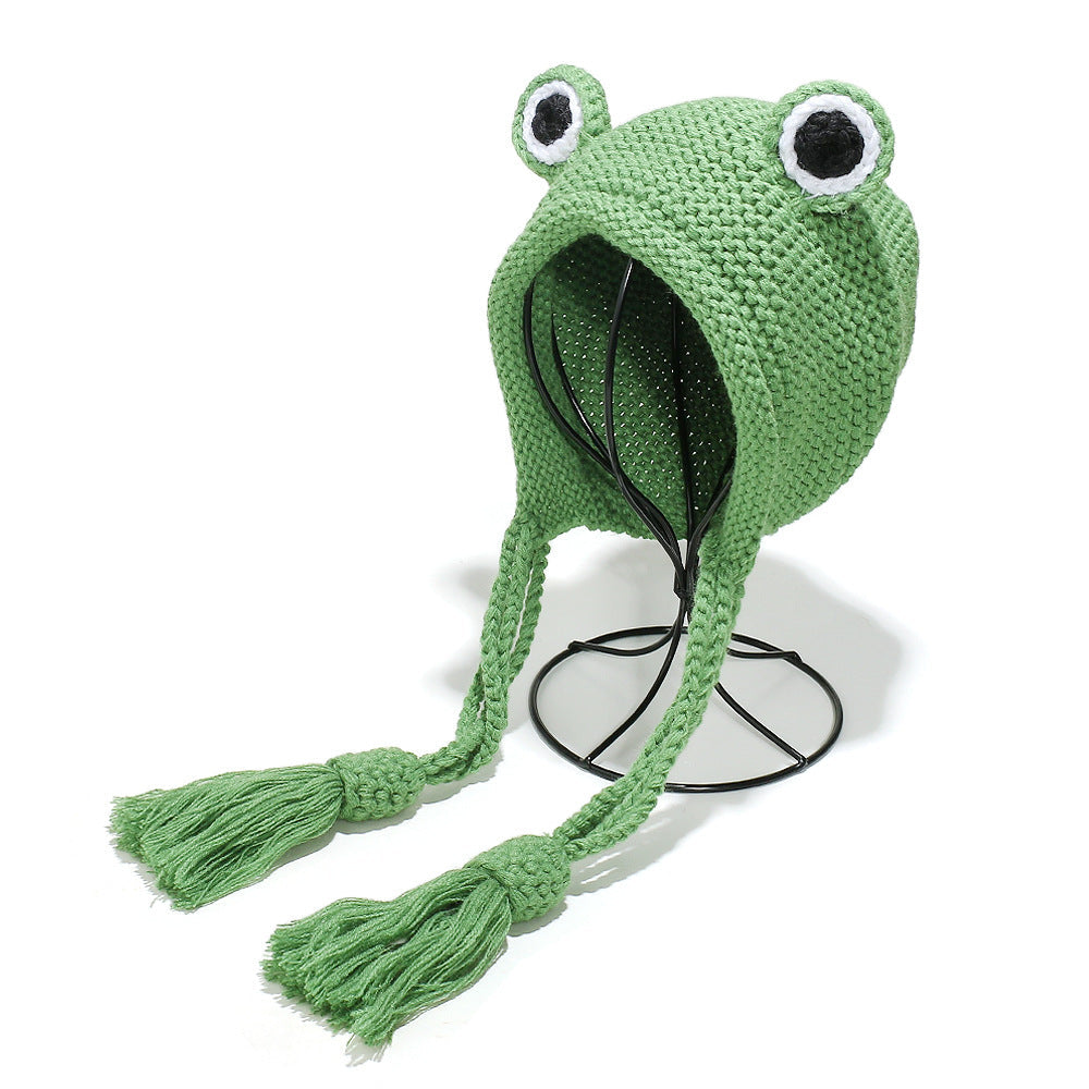 Cute Frog Earflap Beanie for Kids & Adults