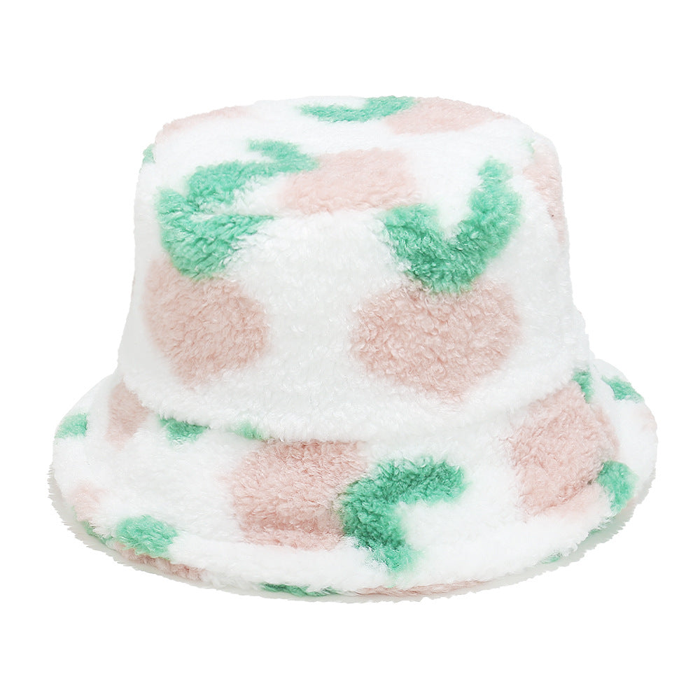 Cute Carrot Print Lambswool Fisherman Hat
