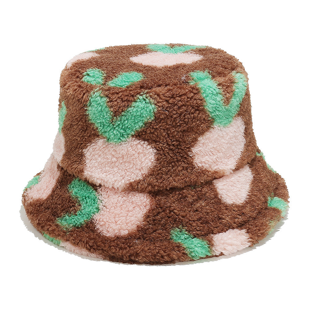 Cute Carrot Print Lambswool Fisherman Hat
