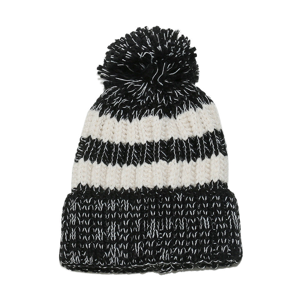 Warm Striped Knit Beanie: Cozy Outdoor Adventure Hat