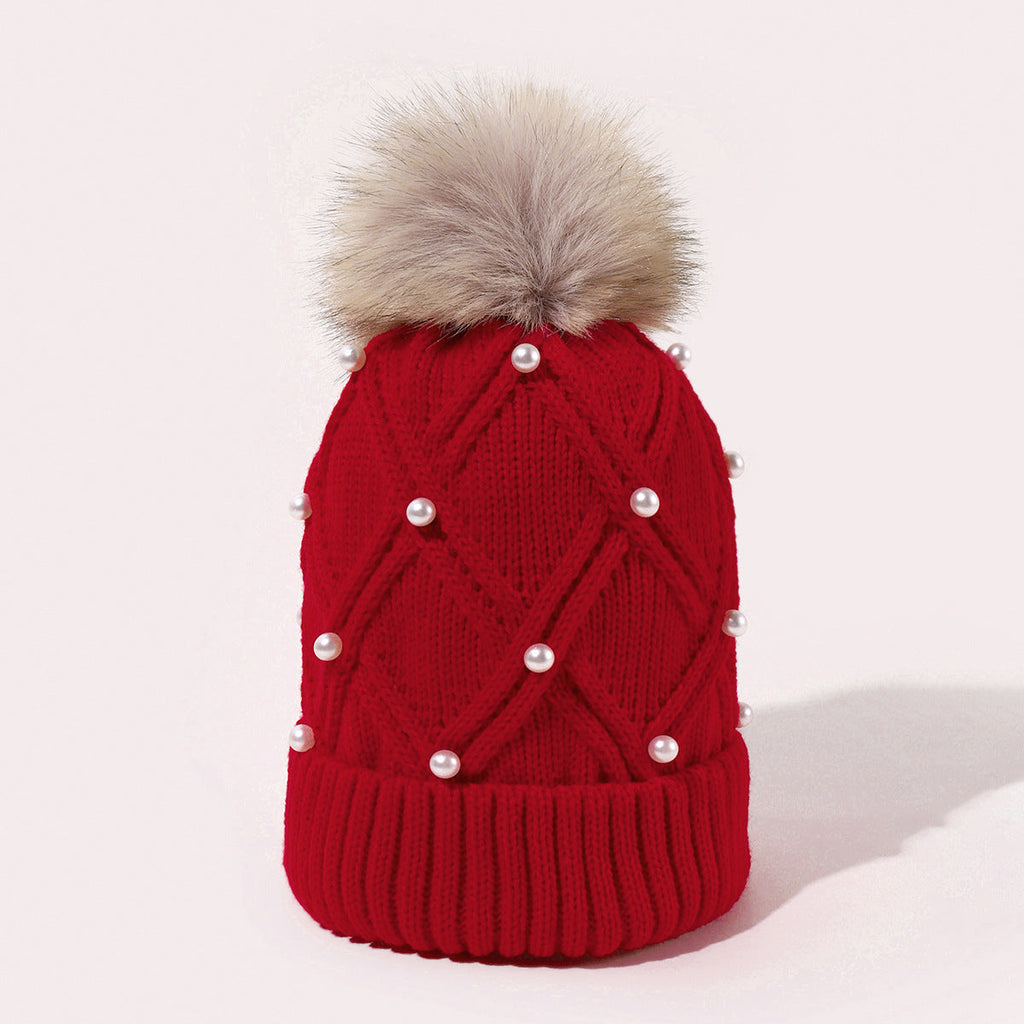 Pearl Knit Beanie: Cozy Korean Style Warmth