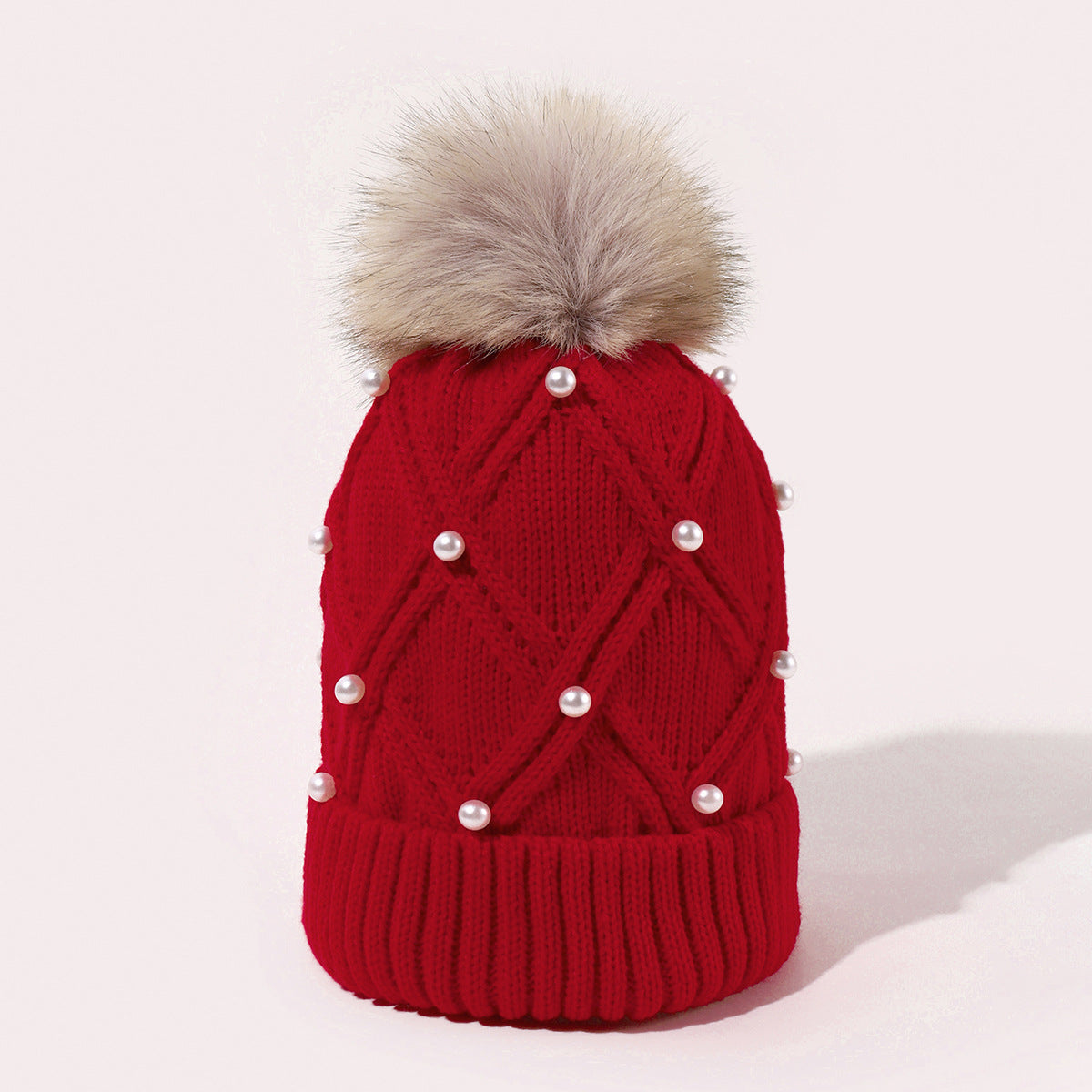 Pearl Knit Beanie: Cozy Korean Style Warmth