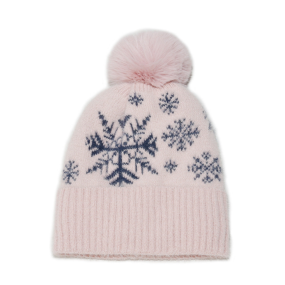 Cozy Snowflake Fleece-Lined Beanie for Women